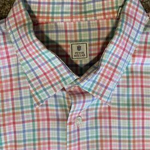 Men’s XL Peter Millar plaid long sleeve cotn shirt